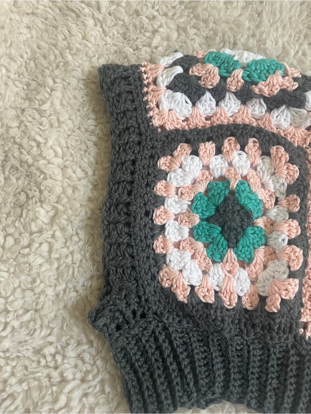 Crochet Granny Square Balaclava Hood - Picture 2 of 7